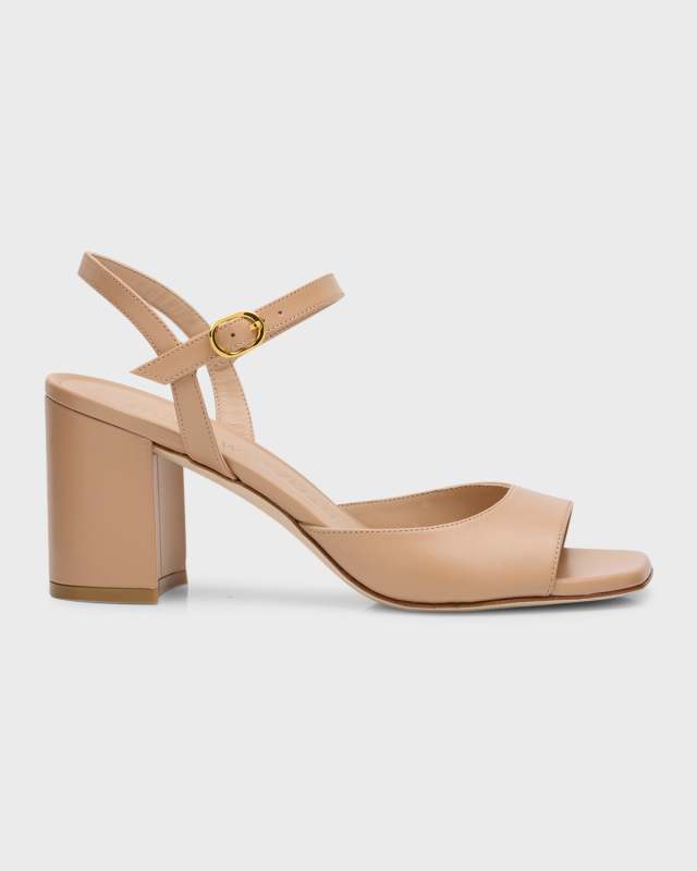 Tia Calfskin Ankle-Strap Sandals